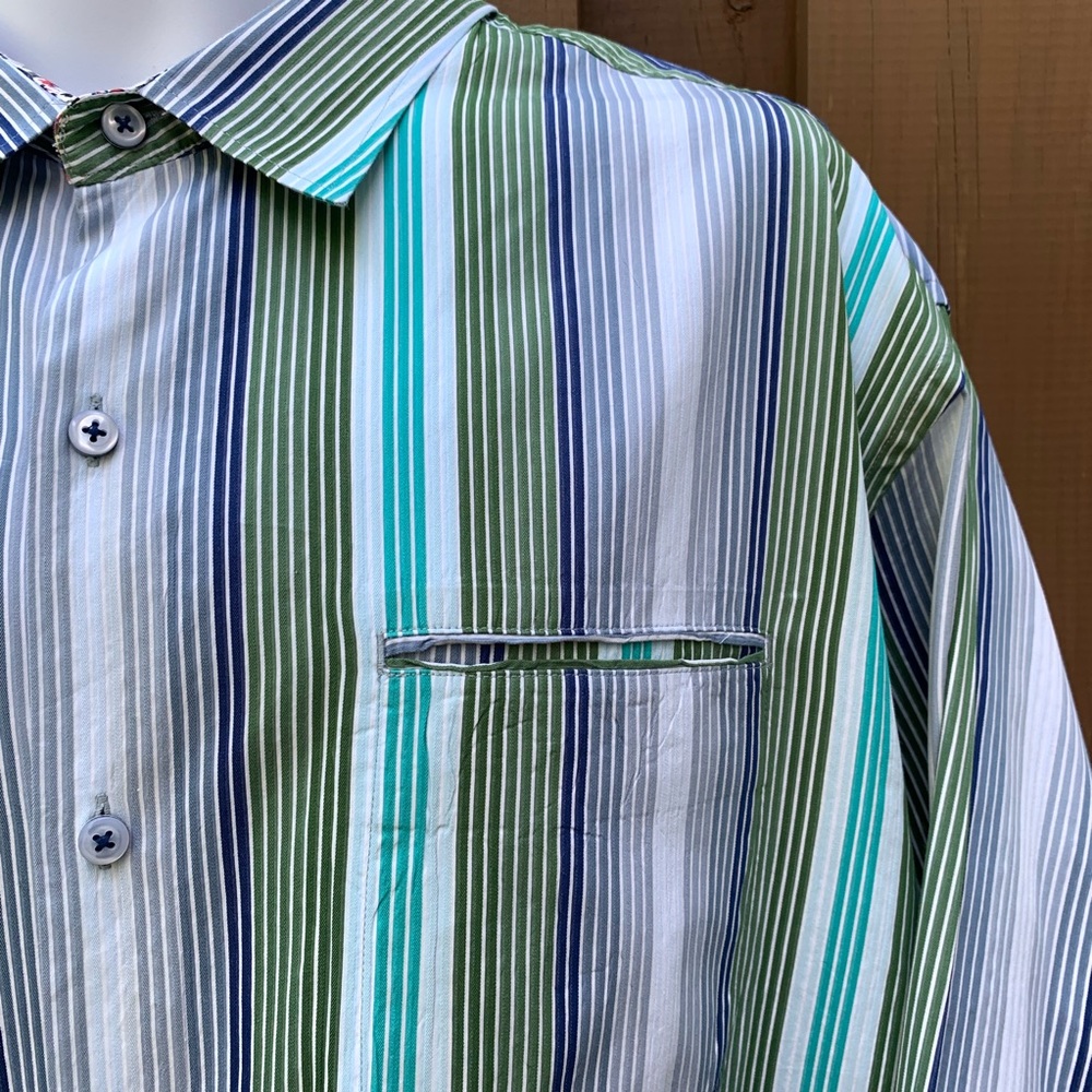 SOLD! Tommy Bahama Striped Silk Blend Shirt